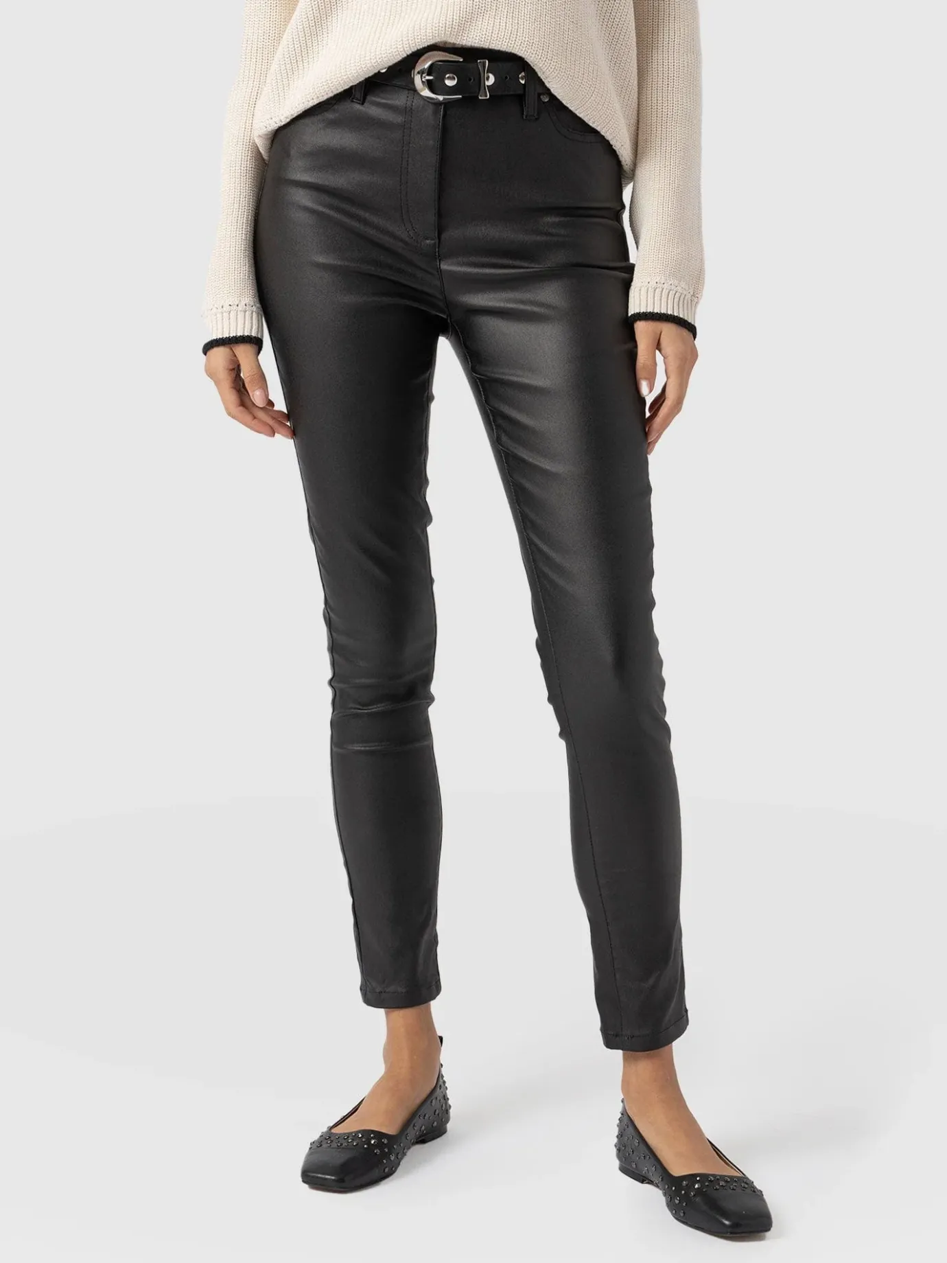 Denim & Jeans|Pants|Saint and Sofia Maeva Skinny Pant - Black Coated