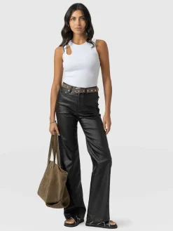 Pants|Denim & Jeans|Saint and Sofia Maeve Wide Leg Pant - Black Coated