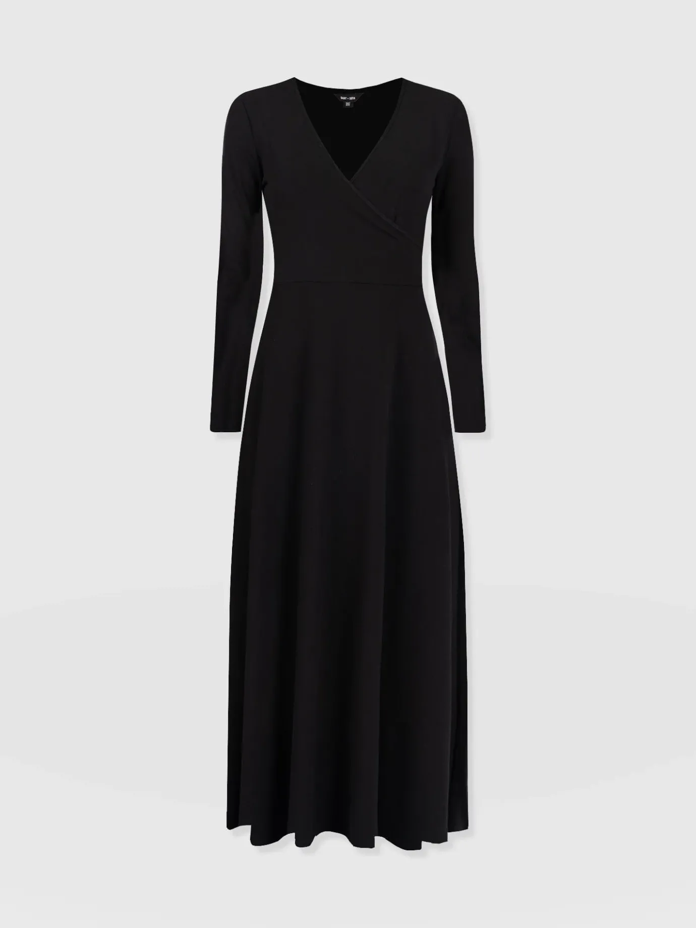 Dresses|Saint and Sofia Maggie Wrap Midi Dress - Black