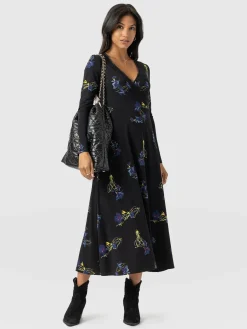 Dresses|Saint and Sofia Maggie Wrap Midi Dress - Blue Lily Gardens