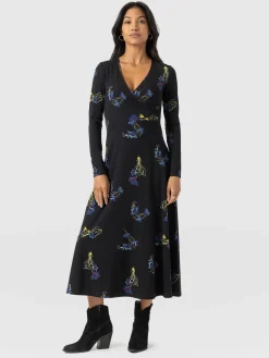 Dresses|Saint and Sofia Maggie Wrap Midi Dress - Blue Lily Gardens