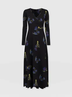 Dresses|Saint and Sofia Maggie Wrap Midi Dress - Blue Lily Gardens