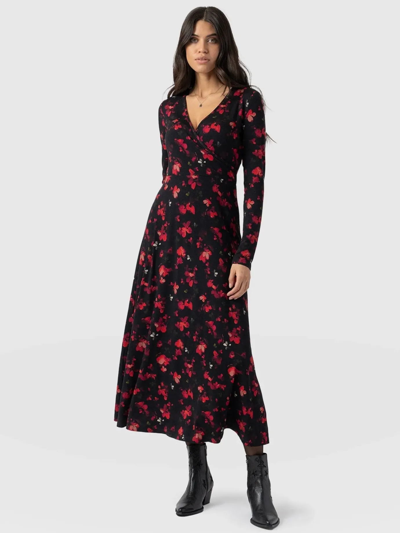 Dresses|Saint and Sofia Maggie Wrap Midi Dress - Pink Aurora