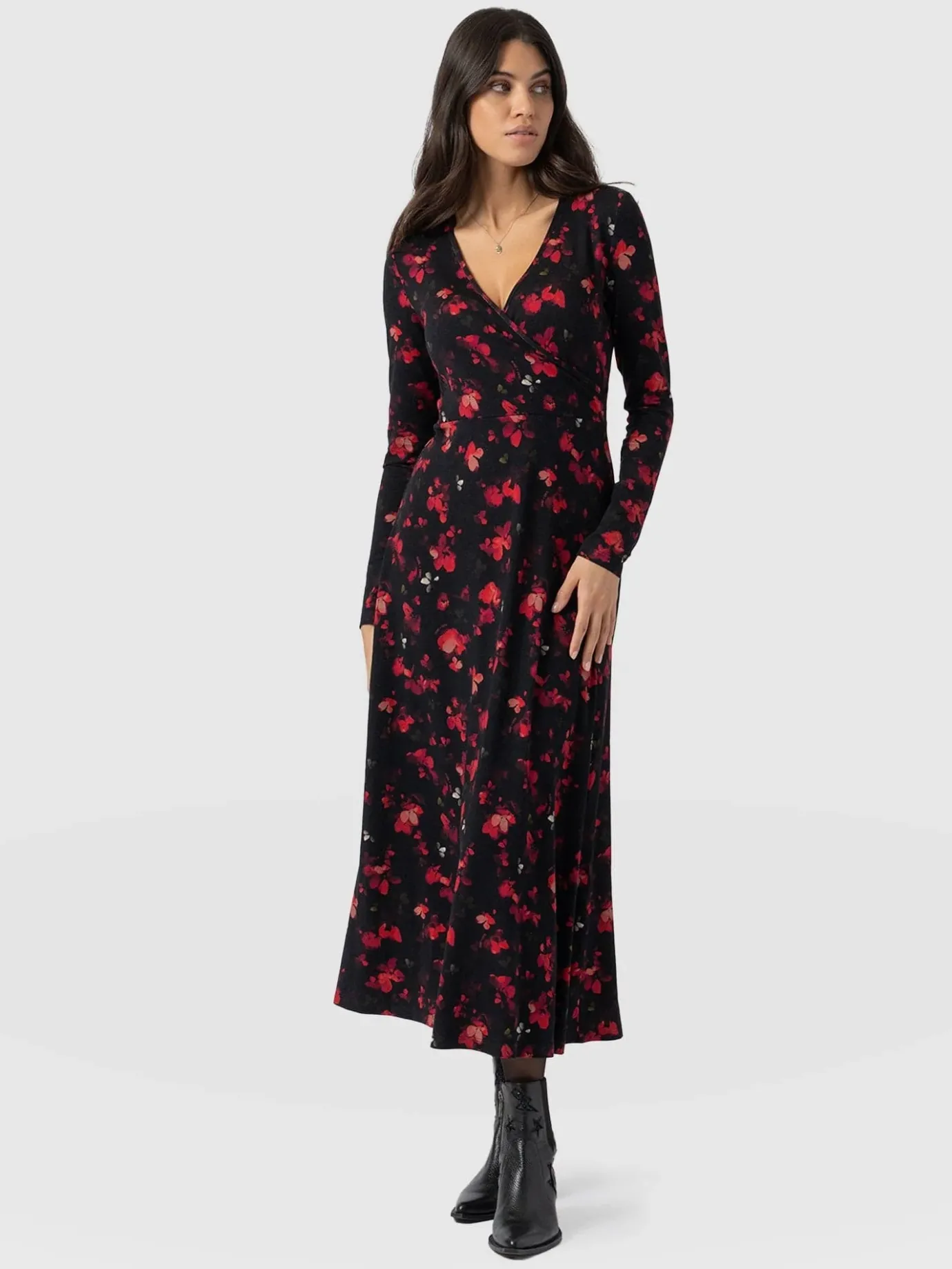Dresses|Saint and Sofia Maggie Wrap Midi Dress - Pink Aurora