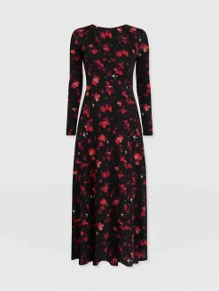 Dresses|Saint and Sofia Maggie Wrap Midi Dress - Pink Aurora