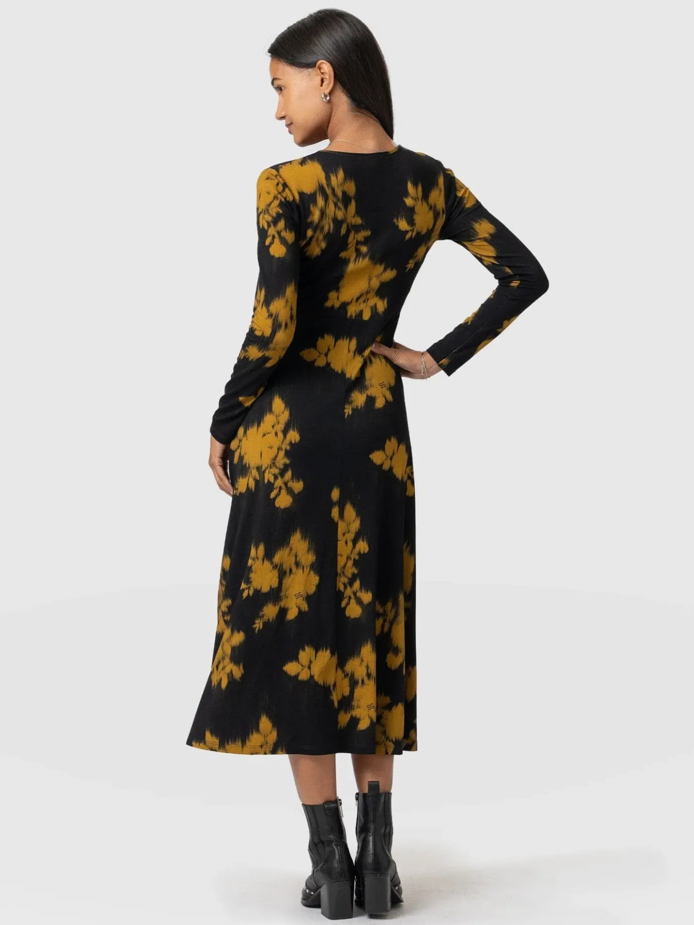 Dresses|Saint and Sofia Maggie Wrap Midi Dress - Yellow Fade Floral