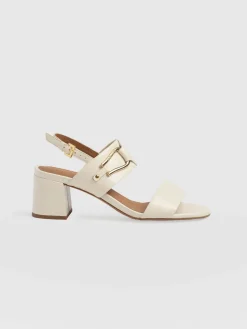 Sandals|Shoes|Saint and Sofia Maida Block Heeled Mules - Cream