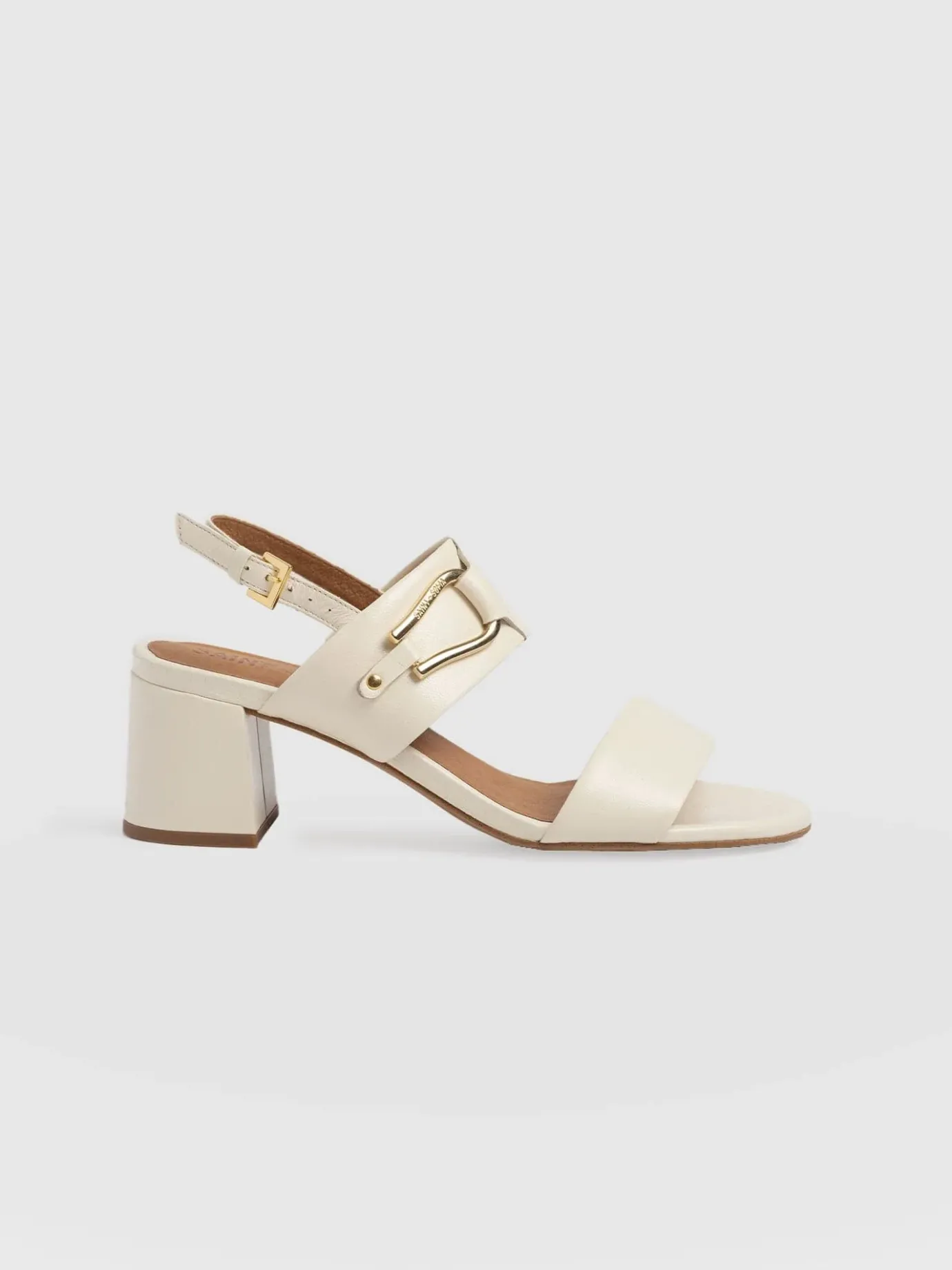 Sandals|Shoes|Saint and Sofia Maida Block Heeled Mules - Cream