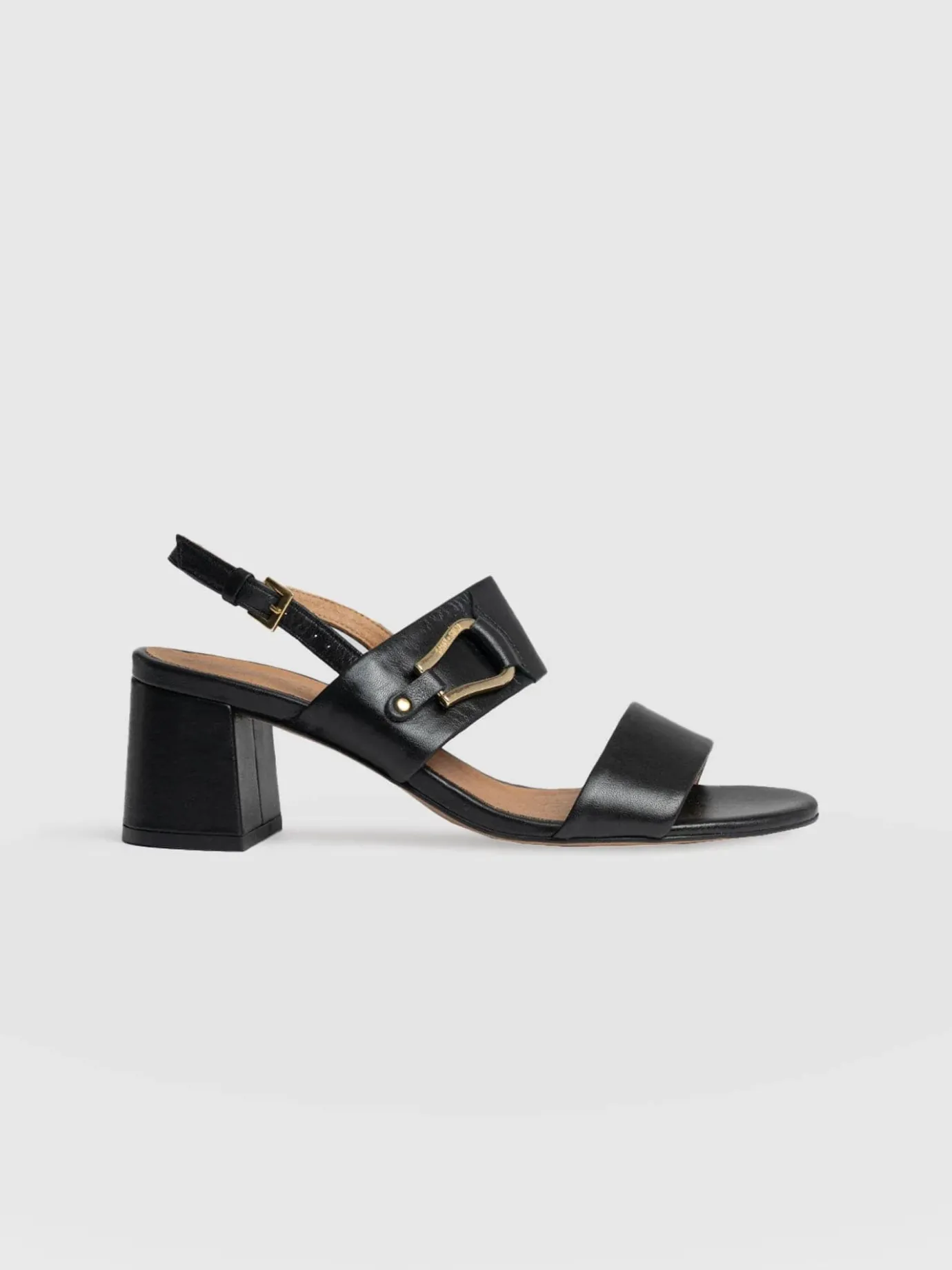 Sandals|Shoes|Saint and Sofia Maida Block Heeled Mules - Black