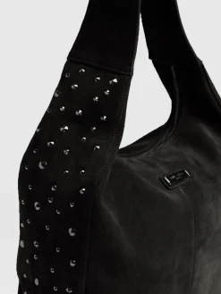 Accessories|Shoulder Bags|Saint and Sofia Margot Hobo Shoulder Bag - Black