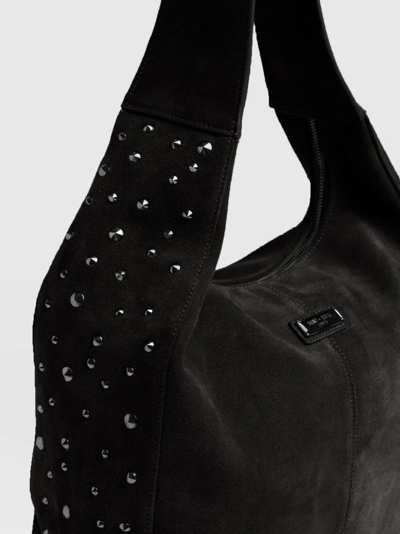 Accessories|Shoulder Bags|Saint and Sofia Margot Hobo Shoulder Bag - Black