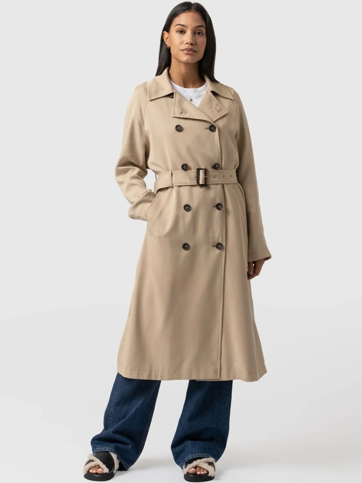Coats & Jackets|Saint and Sofia Marion Double Breasted Trench - Beige