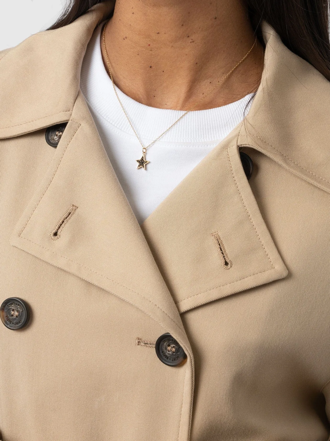 Coats & Jackets|Saint and Sofia Marion Double Breasted Trench - Beige