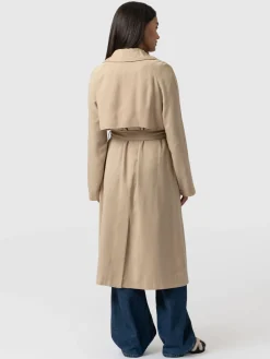 Coats & Jackets|Saint and Sofia Marion Double Breasted Trench - Beige
