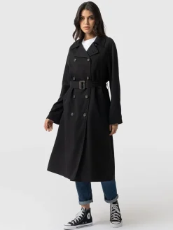 Coats & Jackets|Saint and Sofia Marion Double Breasted Trench - Black