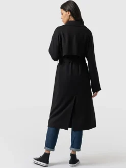 Coats & Jackets|Saint and Sofia Marion Double Breasted Trench - Black