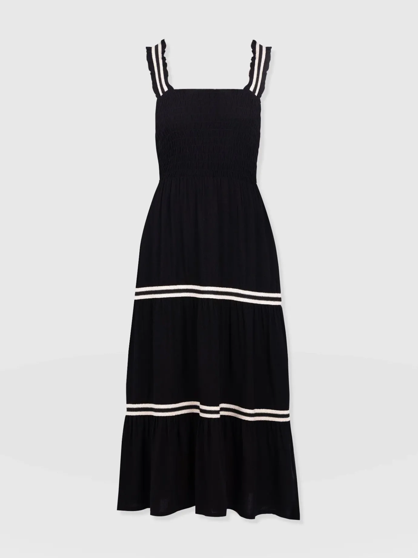 Dresses|Saint and Sofia Maya Shirring Dress - Black