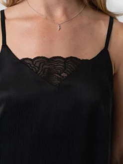 T-shirts & Tanks|Saint and Sofia Mia Lace Cami - Black