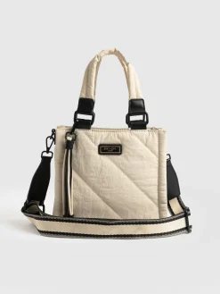Shoulder Bags|Cross Body Bags|Saint and Sofia Mini Penny Tote Bag - Cream