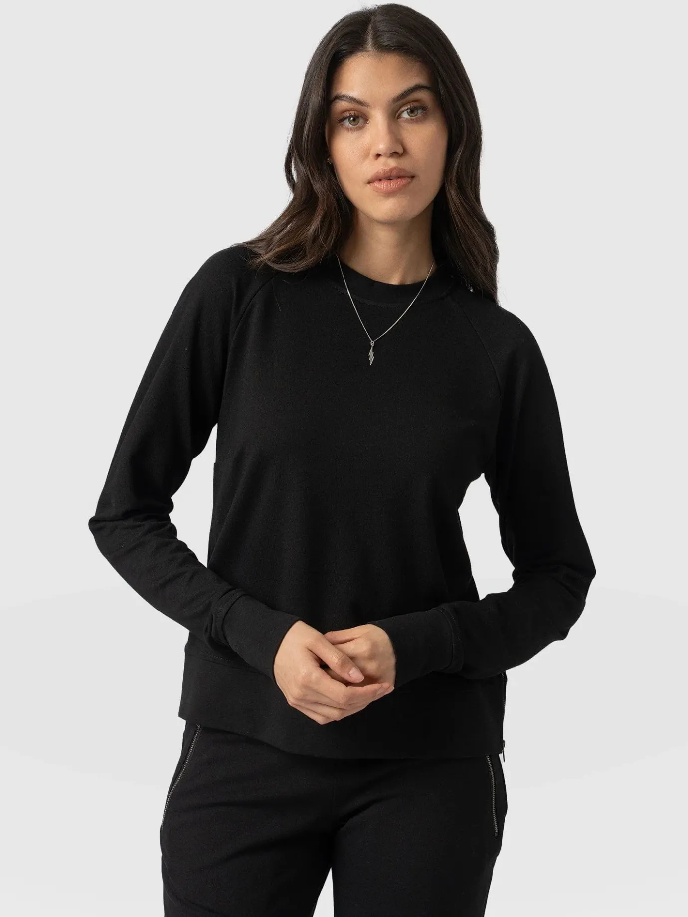 Sweaters|Saint and Sofia Morgan Zip Sweater - Black