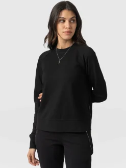 Sweaters|Saint and Sofia Morgan Zip Sweater - Black