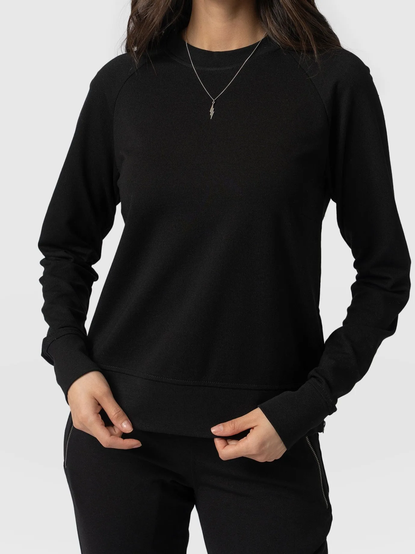 Sweaters|Saint and Sofia Morgan Zip Sweater - Black