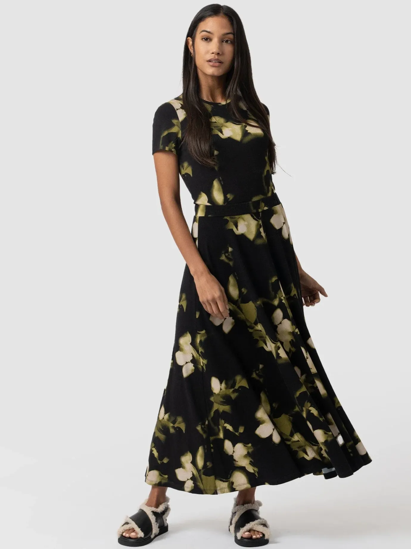 Skirts|Saint and Sofia Nora A-Line Skirt - Green Aurora