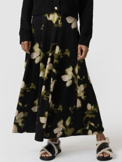Skirts|Saint and Sofia Nora A-Line Skirt - Green Aurora