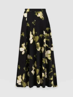 Skirts|Saint and Sofia Nora A-Line Skirt - Green Aurora