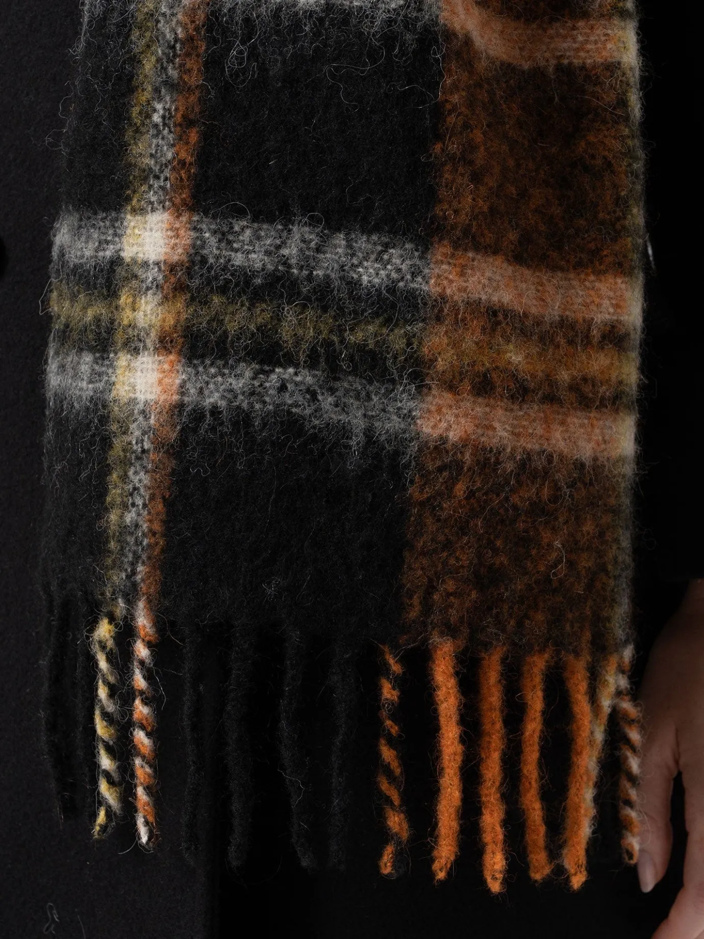 Scarves & Hats|Accessories|Saint and Sofia Nora Check Scarf - Orange