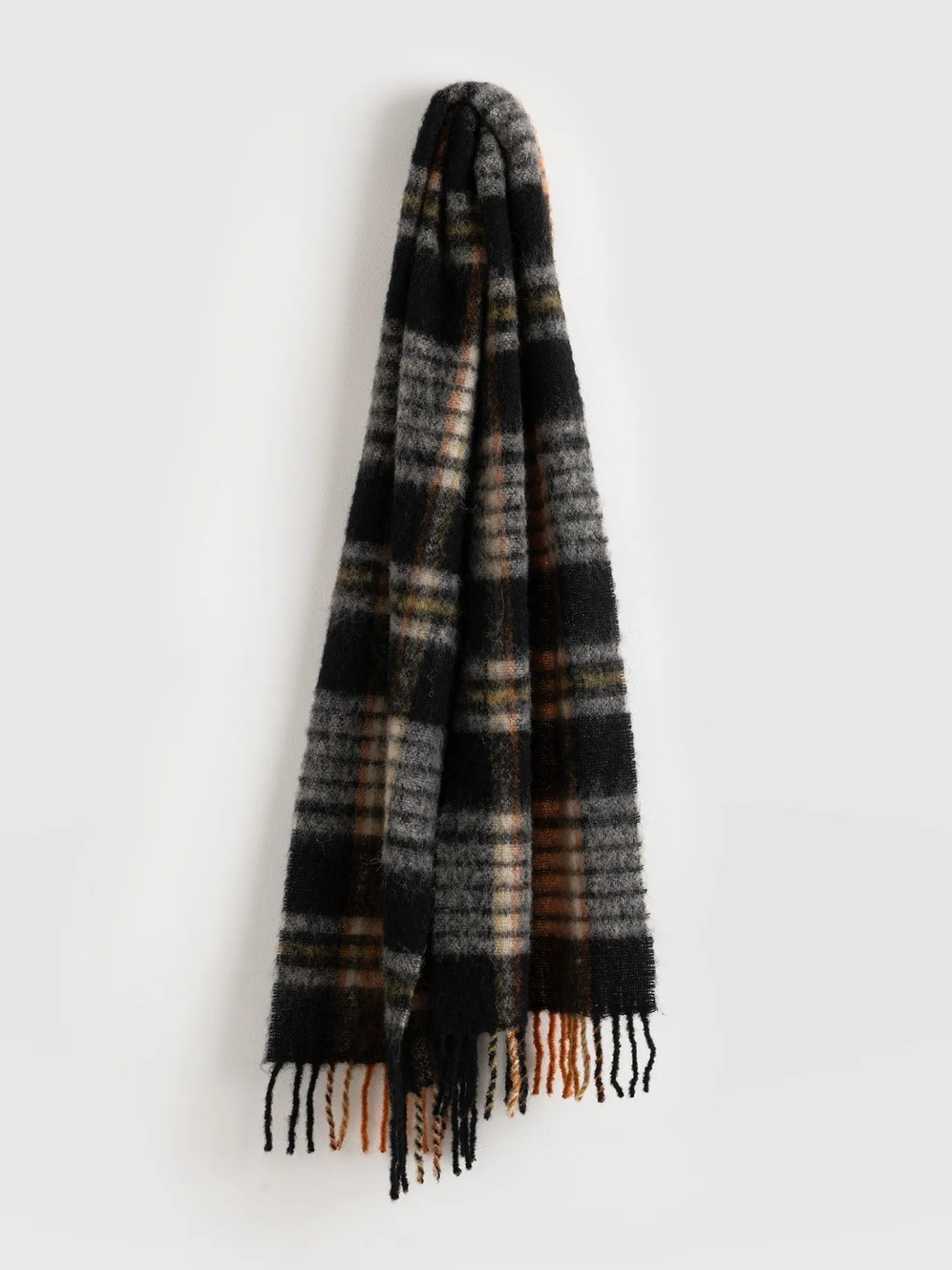 Scarves & Hats|Accessories|Saint and Sofia Nora Check Scarf - Orange
