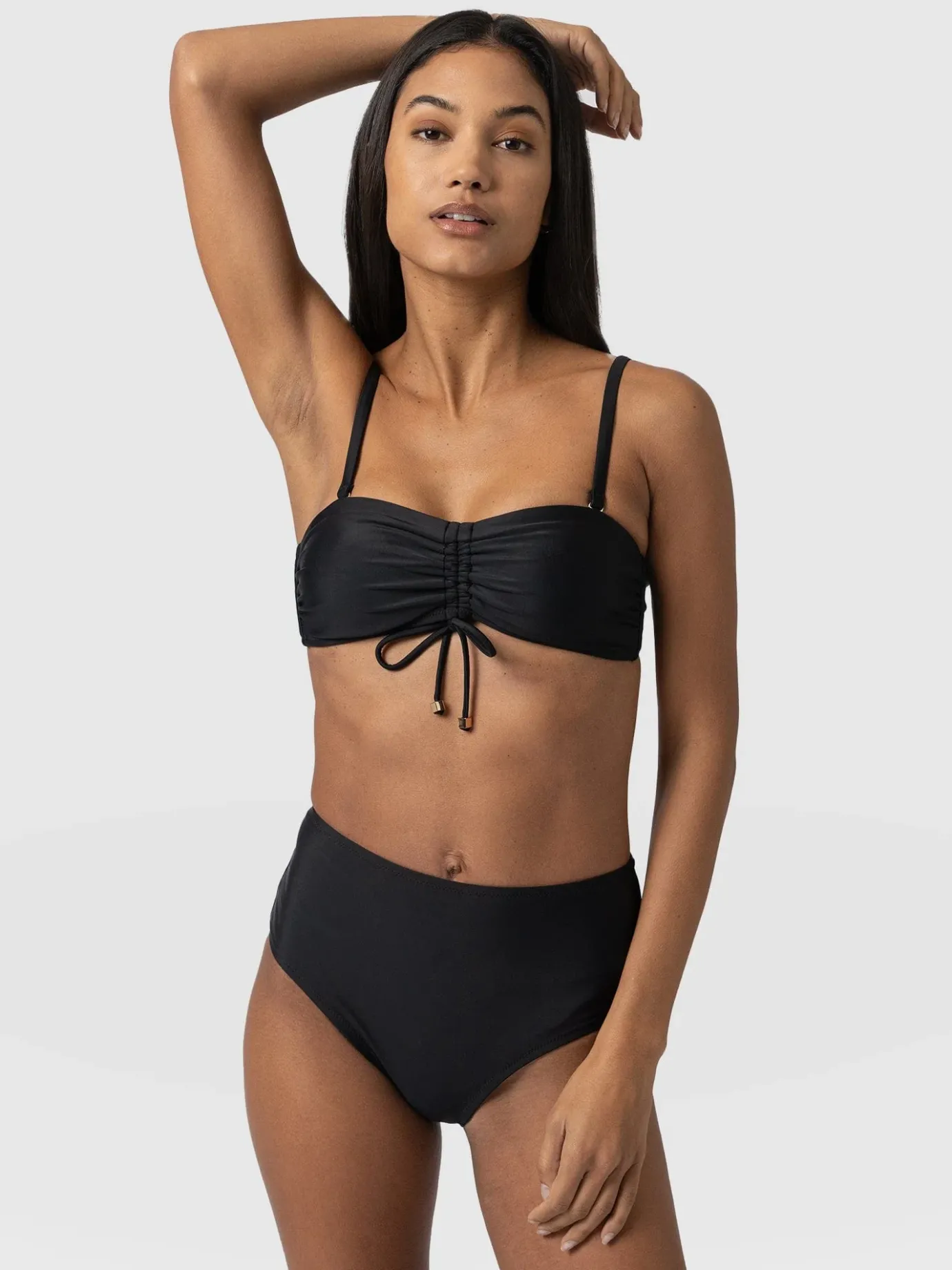 Swimwear|Saint and Sofia Nova High Waisted Bikini Bottom - Black