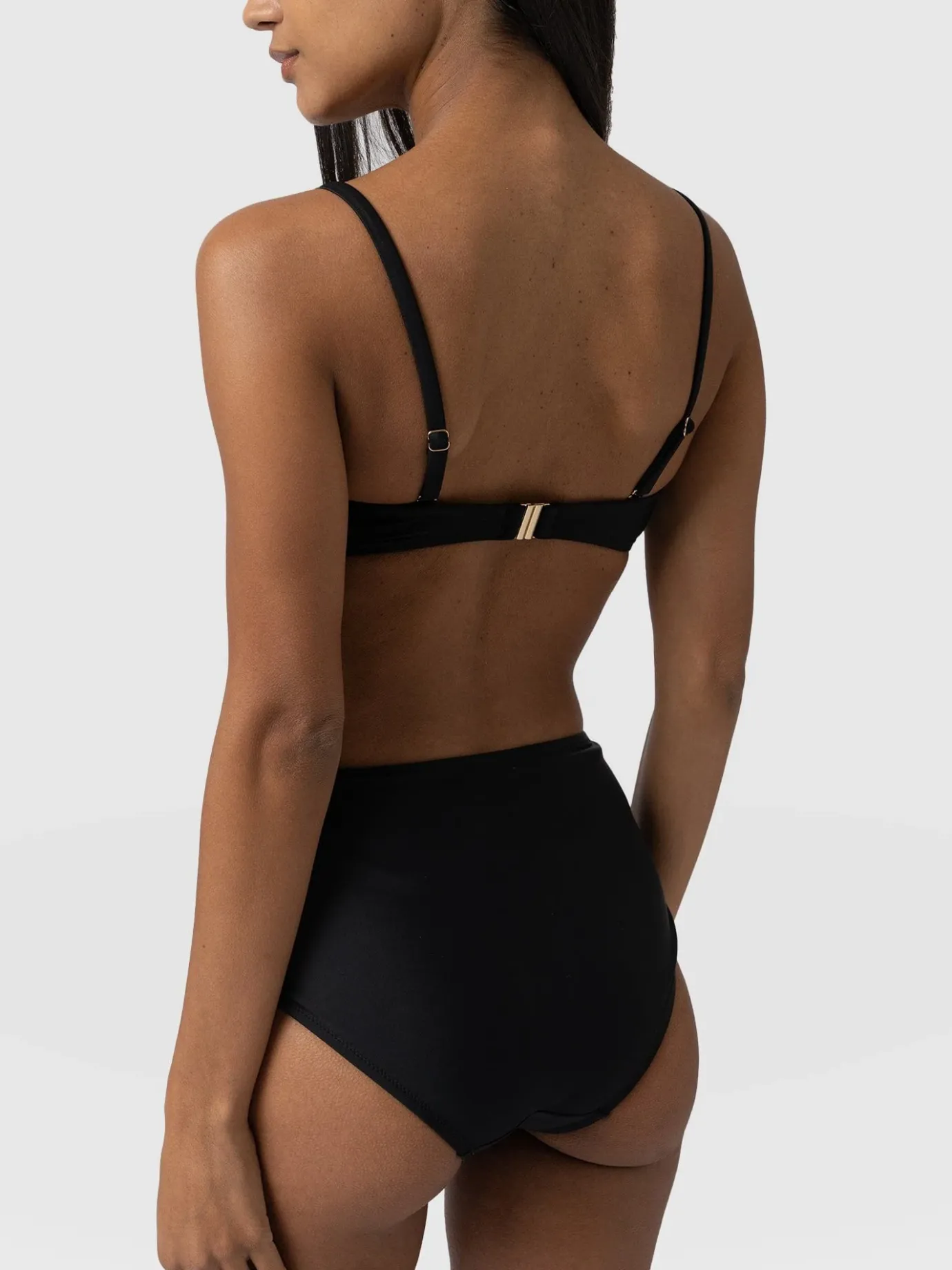 Swimwear|Saint and Sofia Nova High Waisted Bikini Bottom - Black