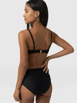 Swimwear|Saint and Sofia Nova High Waisted Bikini Bottom - Black