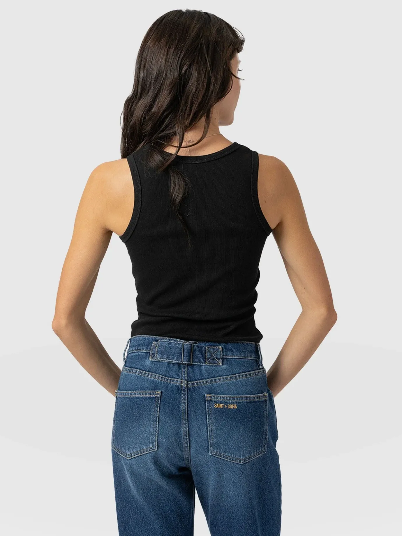 T-shirts & Tanks|Saint and Sofia Nova Racer Vest - Black