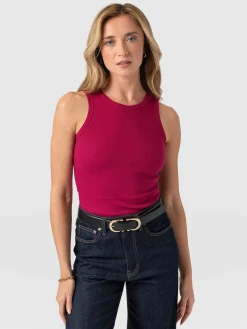 T-shirts & Tanks|Saint and Sofia Nova Racer Vest - Fuchsia Pink
