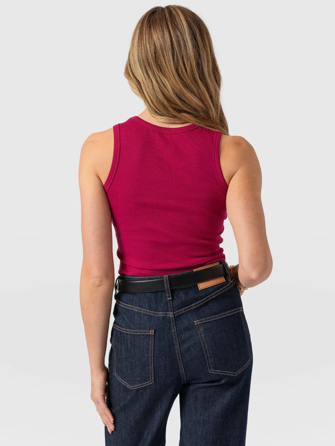 T-shirts & Tanks|Saint and Sofia Nova Racer Vest - Fuchsia Pink