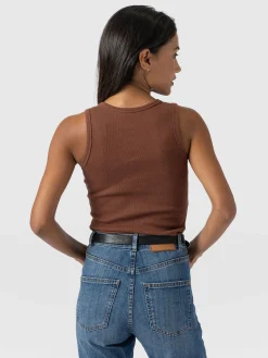 T-shirts & Tanks|Saint and Sofia Nova Racer Vest - Russet Brown