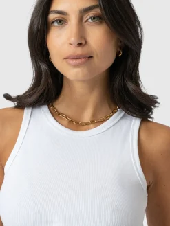 T-shirts & Tanks|Saint and Sofia Nova Racer Vest - White