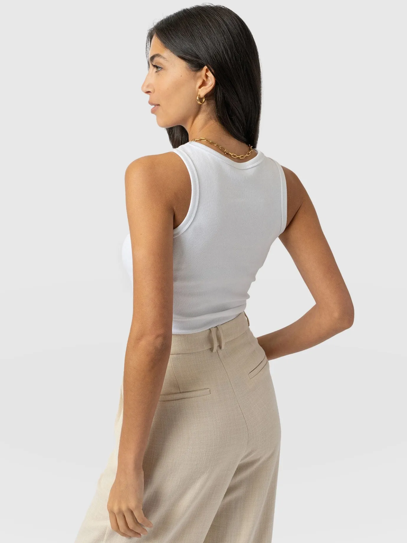 T-shirts & Tanks|Saint and Sofia Nova Racer Vest - White