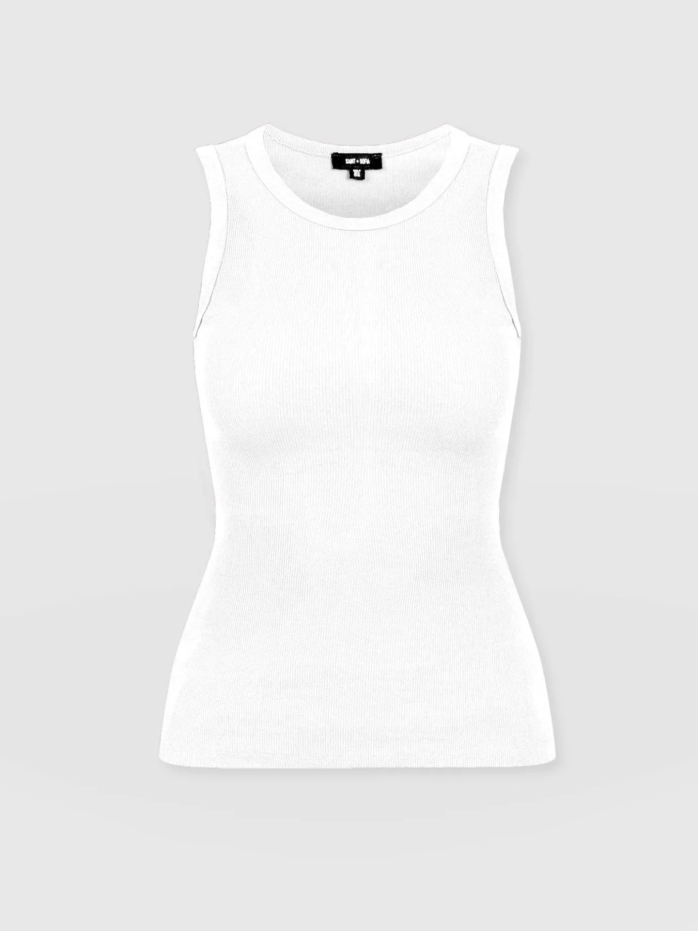 T-shirts & Tanks|Saint and Sofia Nova Racer Vest - White