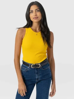 T-shirts & Tanks|Saint and Sofia Nova Racer Vest - Yellow