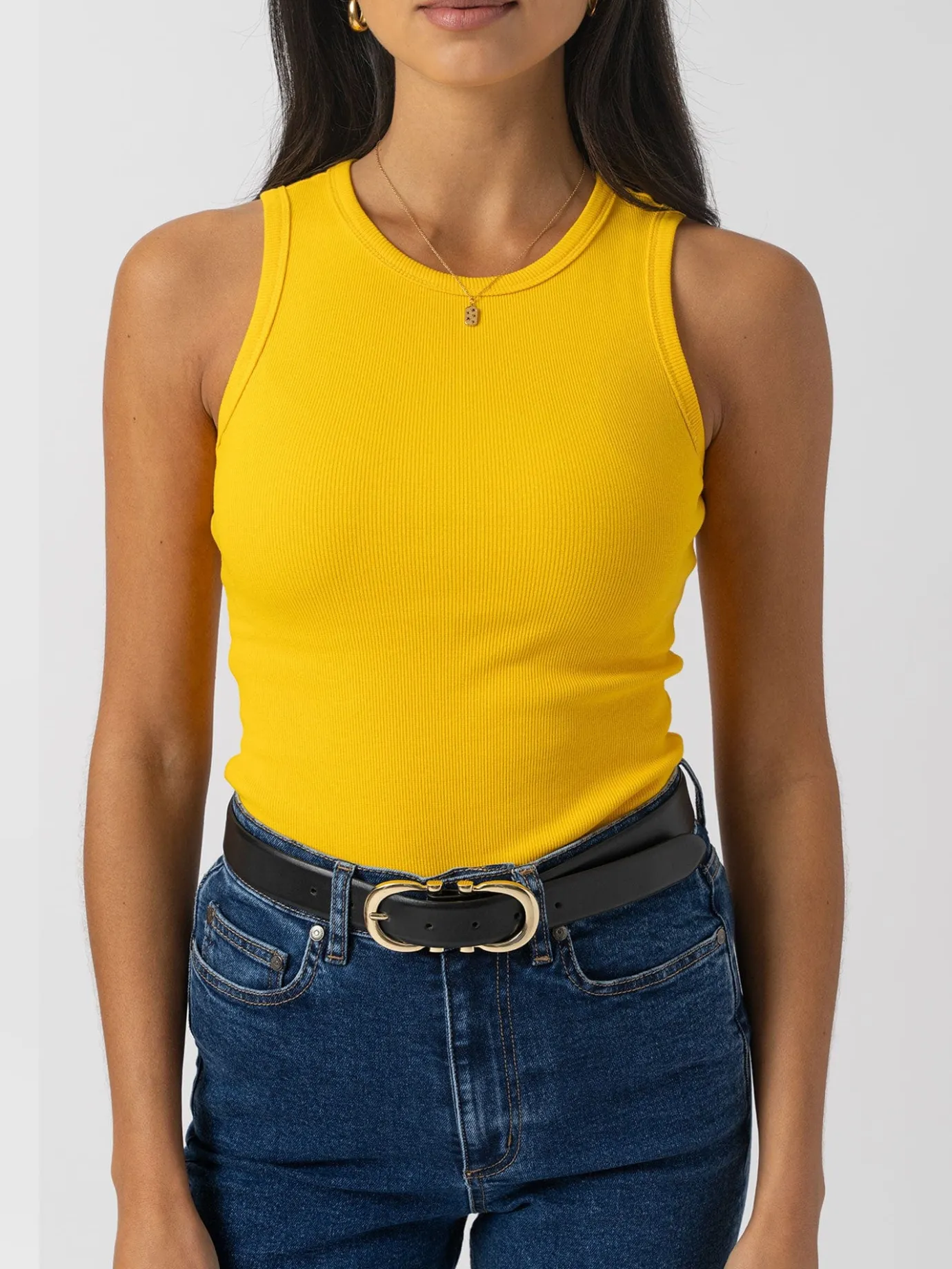 T-shirts & Tanks|Saint and Sofia Nova Racer Vest - Yellow