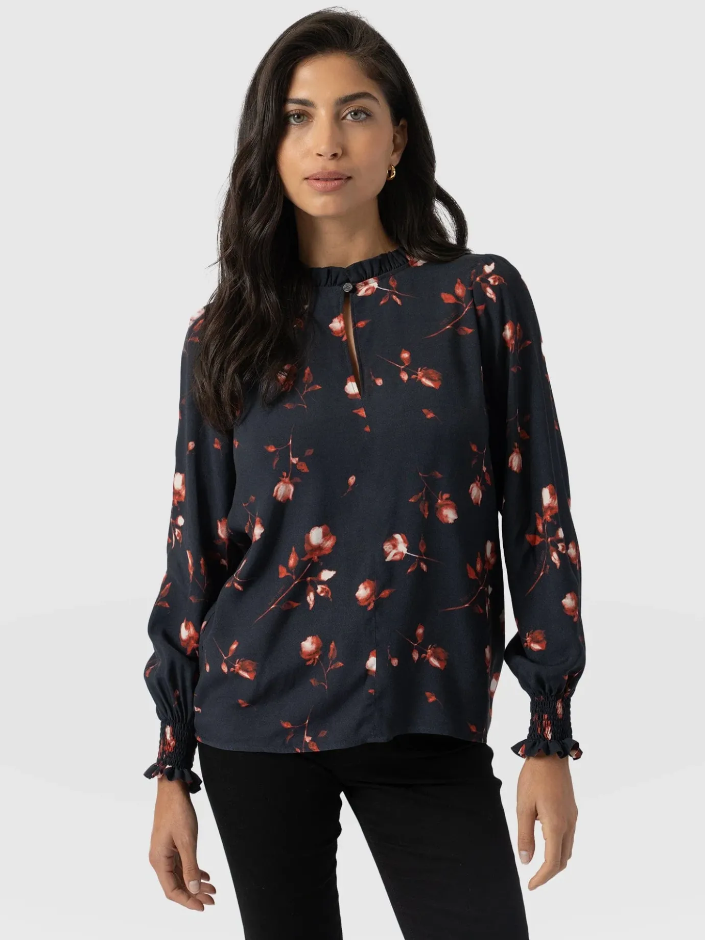 Blouses & Shirts|Saint and Sofia Olivia Blouse - Dark Roses