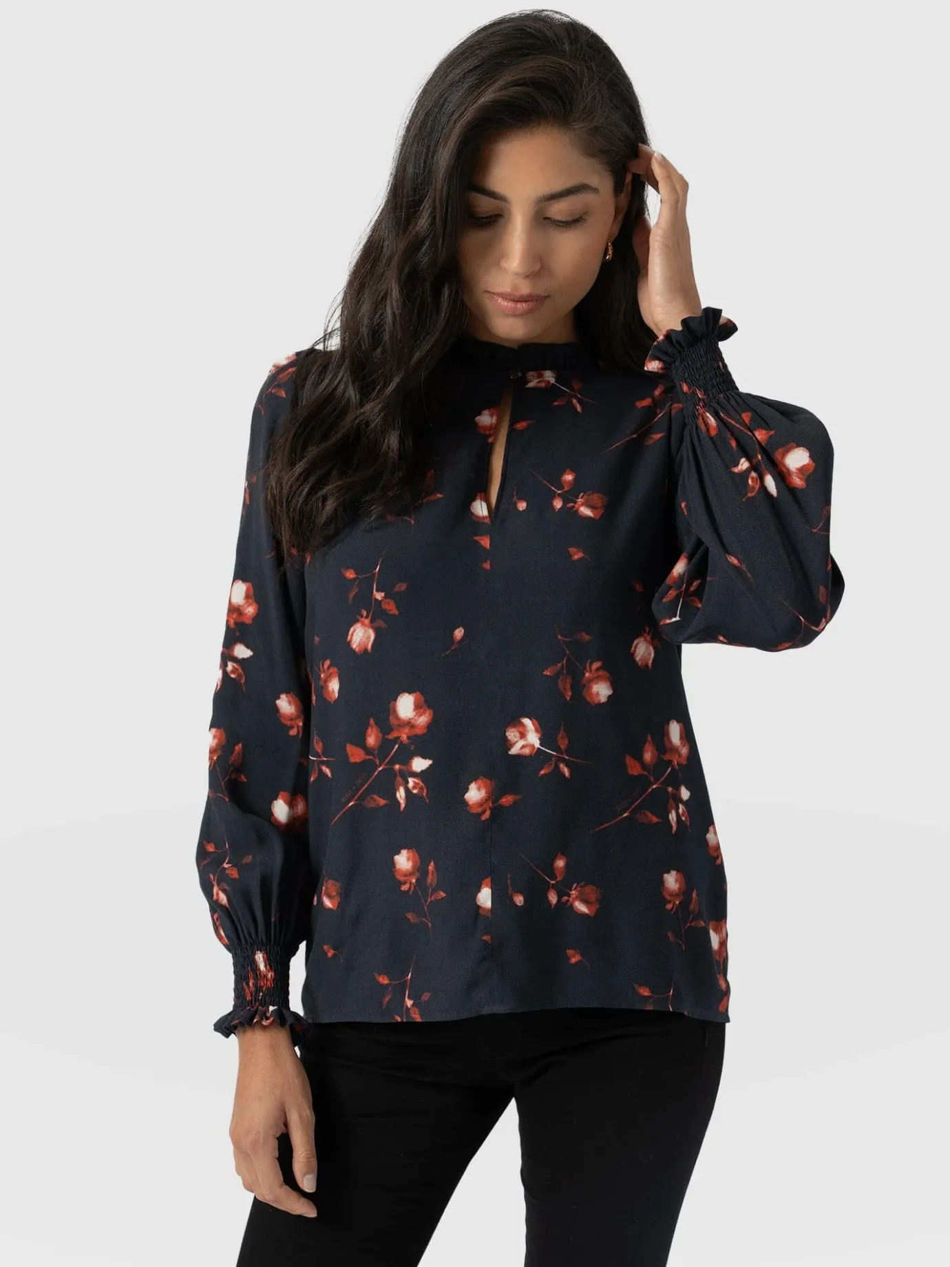Blouses & Shirts|Saint and Sofia Olivia Blouse - Dark Roses