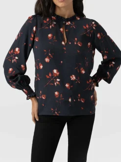 Blouses & Shirts|Saint and Sofia Olivia Blouse - Dark Roses