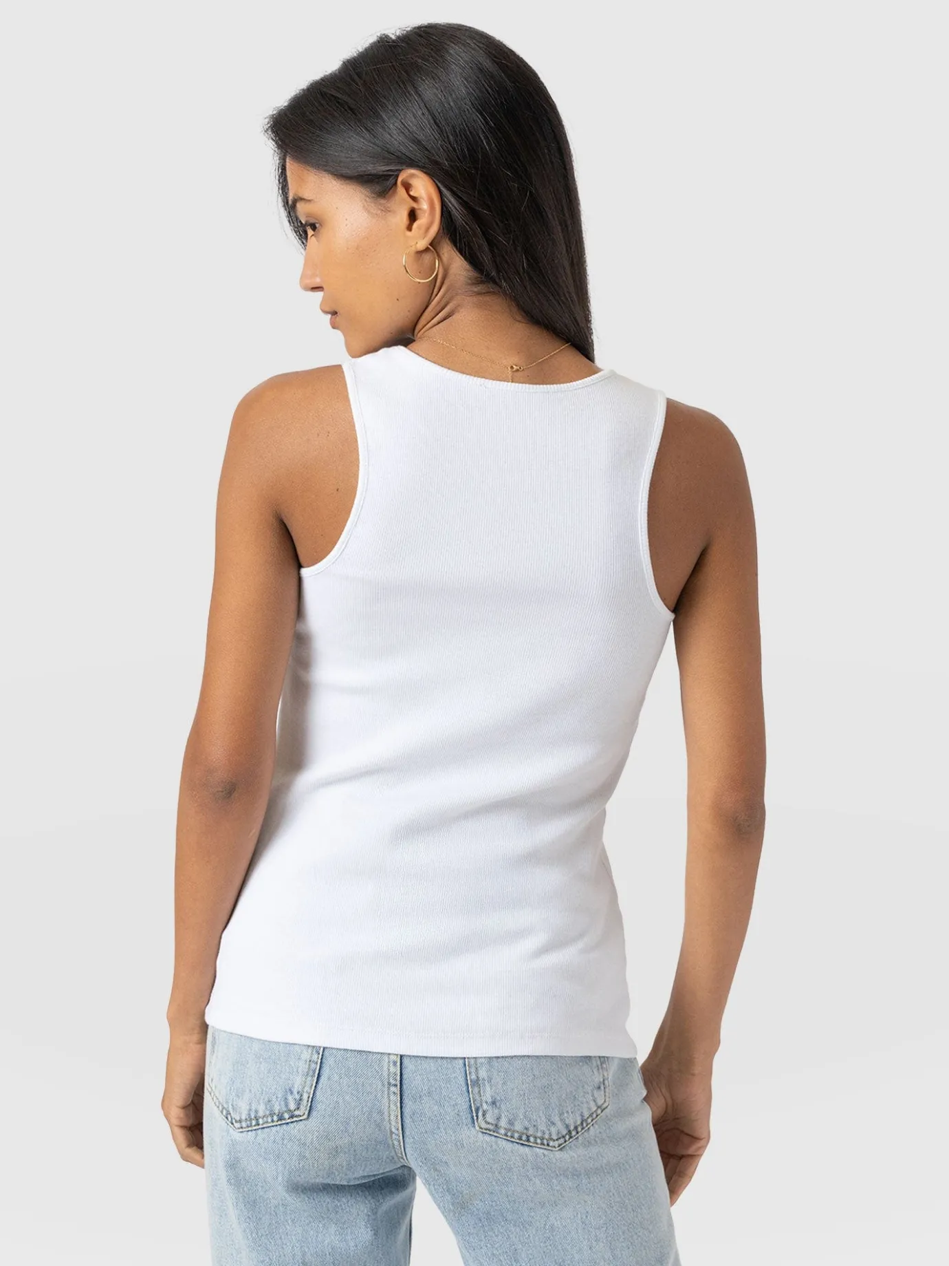 T-shirts & Tanks|Saint and Sofia Olivia Rib Vest - White