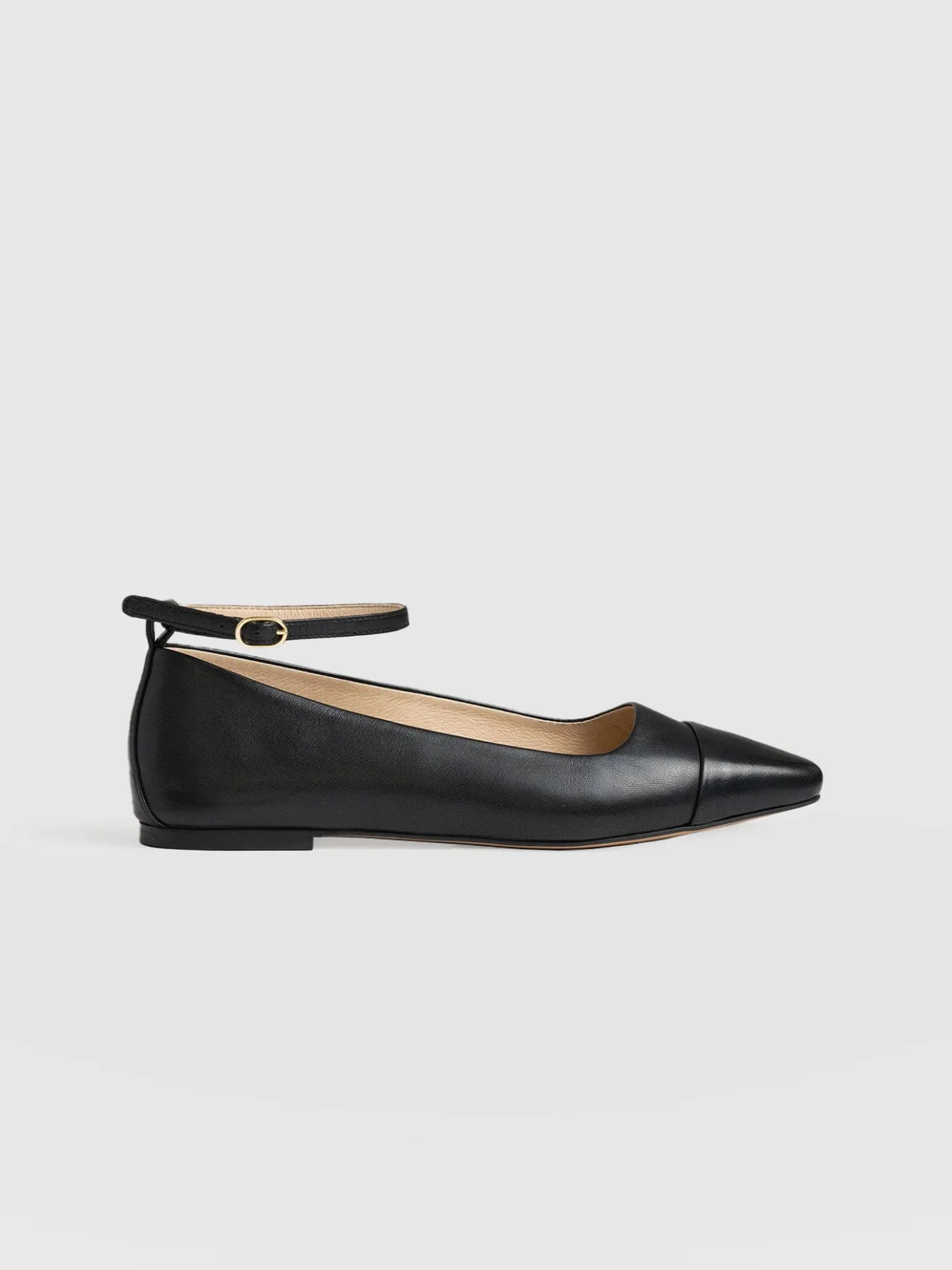 Shoes|Leather|Saint and Sofia Ophelia Leather Ballerinas - Black