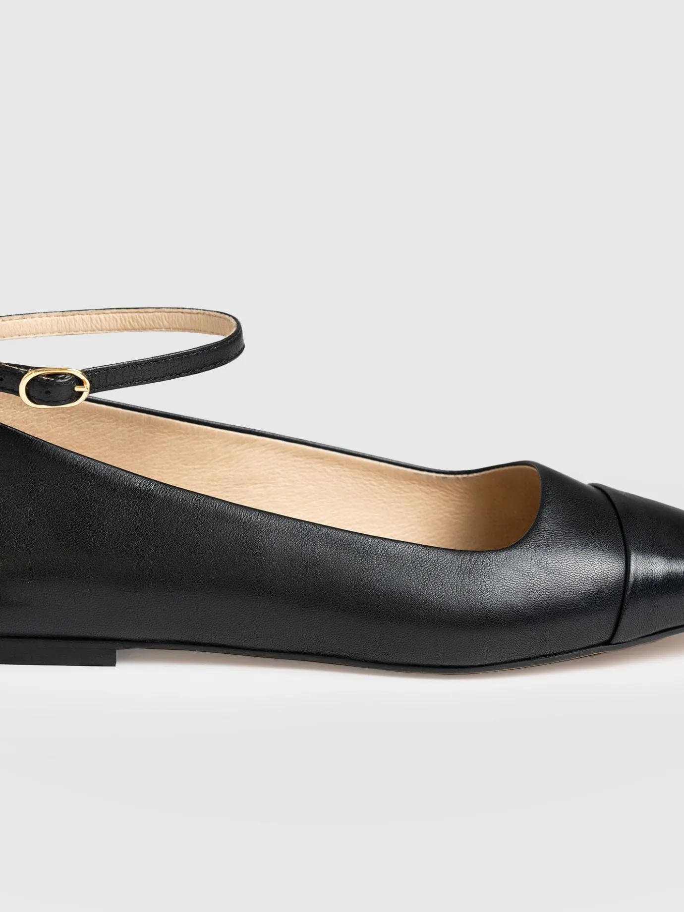 Shoes|Leather|Saint and Sofia Ophelia Leather Ballerinas - Black