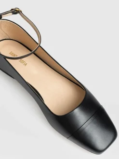 Shoes|Leather|Saint and Sofia Ophelia Leather Ballerinas - Black